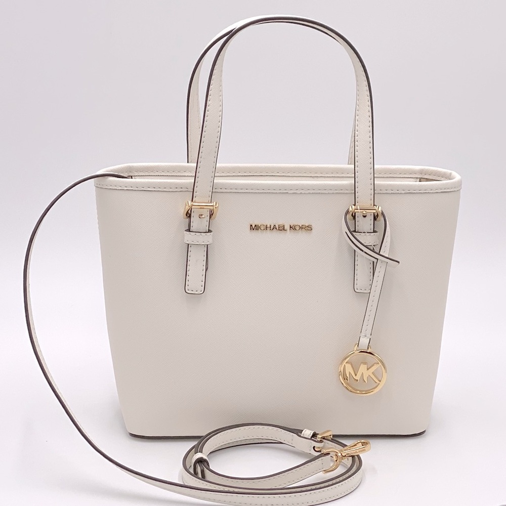 MICHAEL KORS XS CONVERTIBLE TOP ZIP TOTE OPTIC WHT - Picture 4 of 16